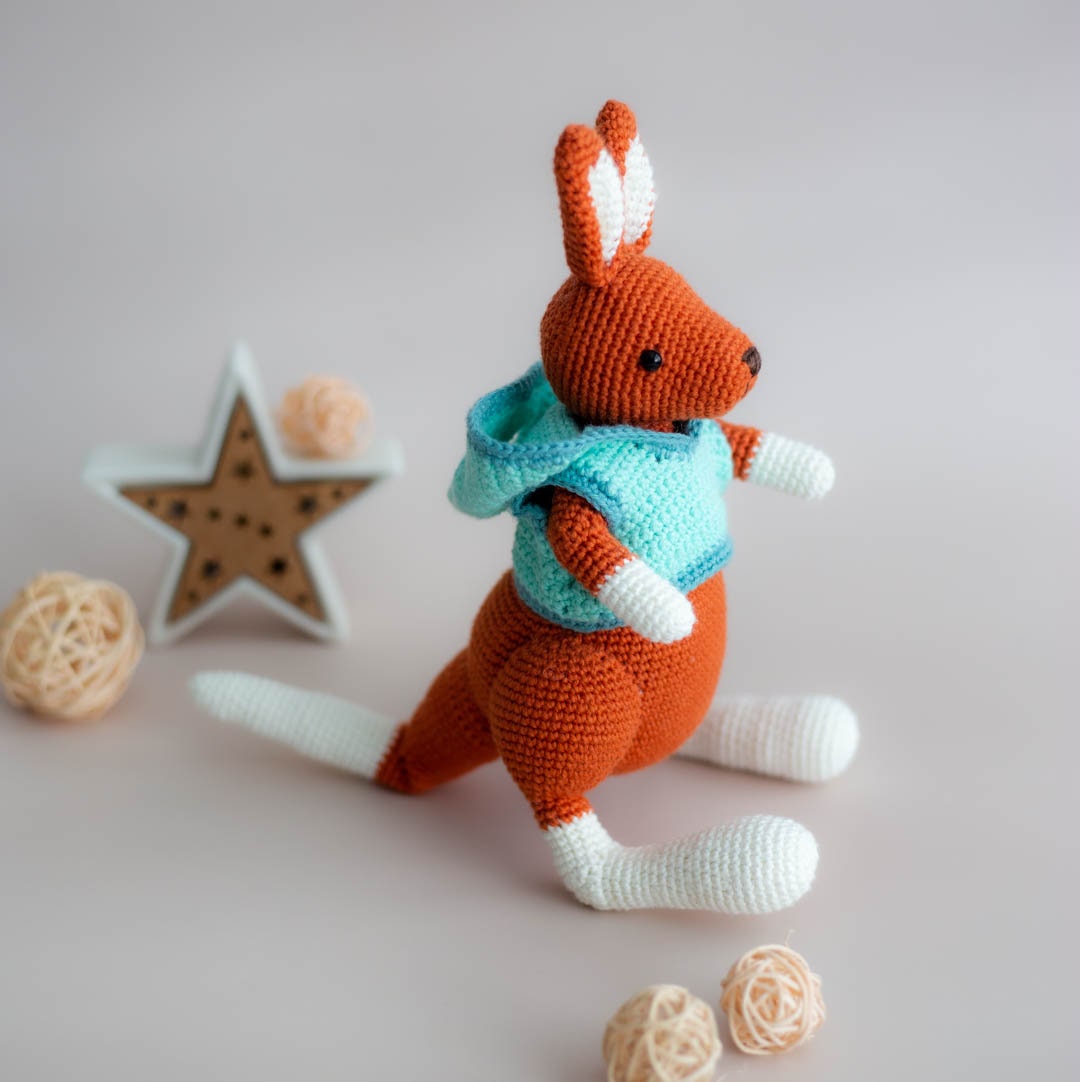 Amigurumi Crochet Kangaroo. Crochet Pattern in PDF