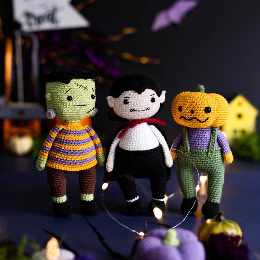 Amigurumi Crochet Halloween Frankenstein. Crochet Pattern in PDF