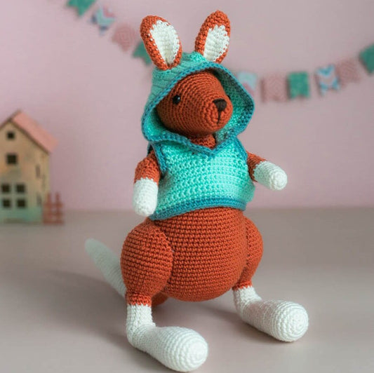 Amigurumi Crochet Kangaroo. Crochet Pattern in PDF