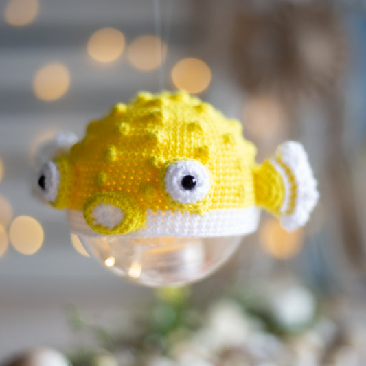 Amigurumi Crocher Pufferfish. Crochet pattern for Sea Creature Fish.
