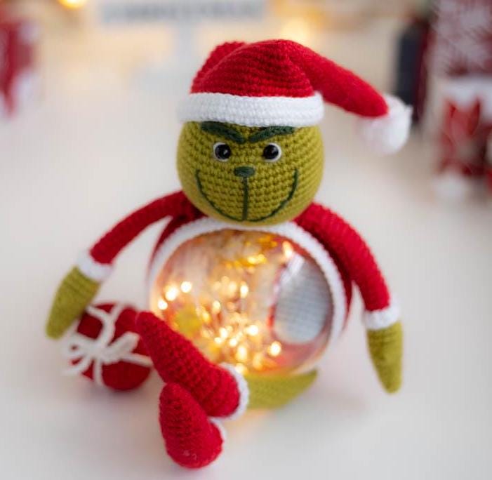 Amigurumi Crochet Christmas Grinch. Crochet Pattern in PDF