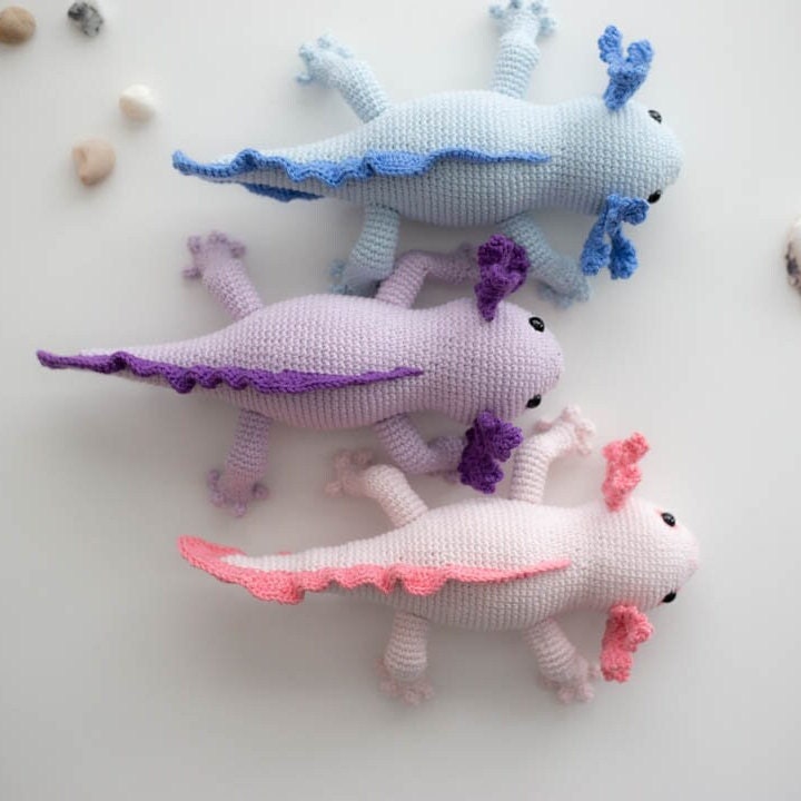 Amigurumi Crochet Axolotl. Crochet Pattern in PDF