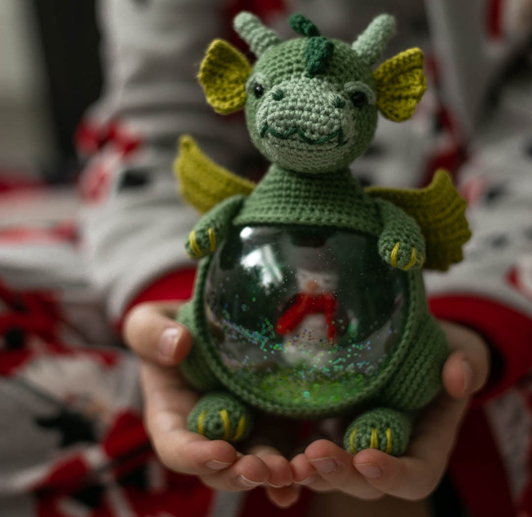Amigurumi Crochet Christmas Dragon. Crochet Pattern in PDF