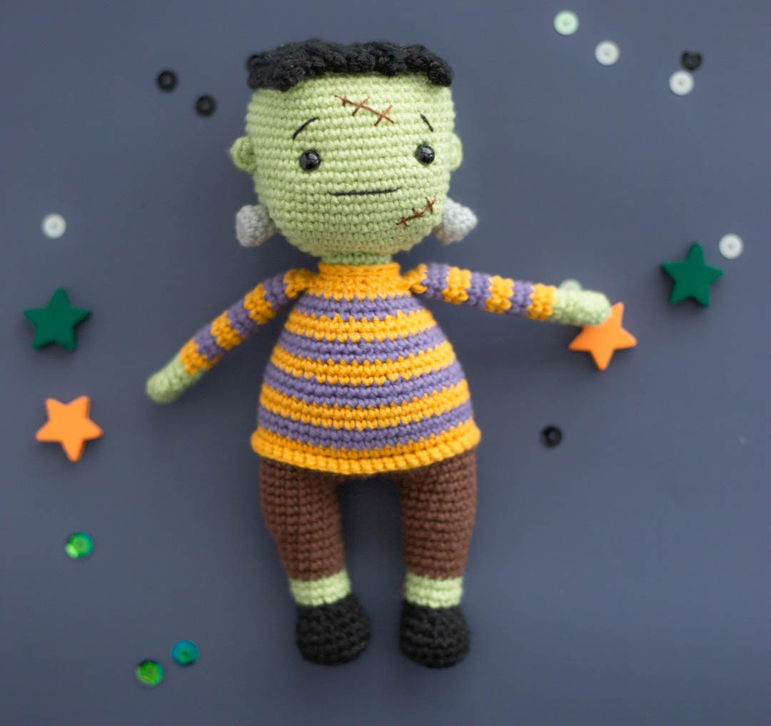 Amigurumi Crochet Halloween Frankenstein. Crochet Pattern in PDF