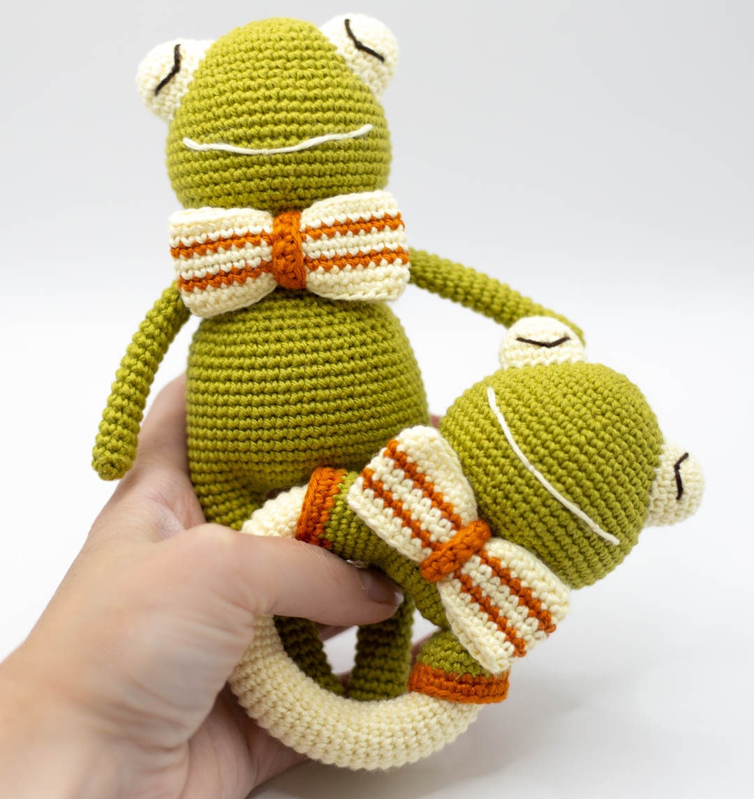 Amigurumi Crochet Frogs - Rattle & Toy. Crochet Pattern in PDF