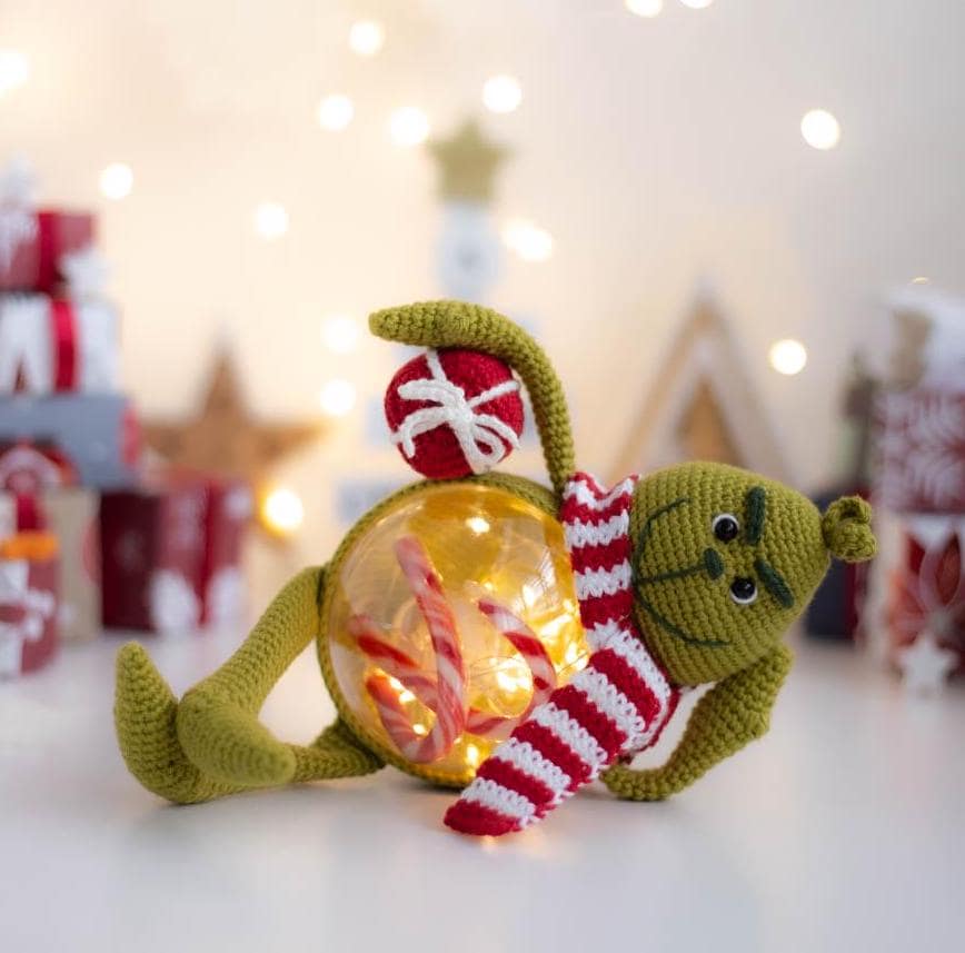Amigurumi Crochet Christmas Grinch. Crochet Pattern in PDF