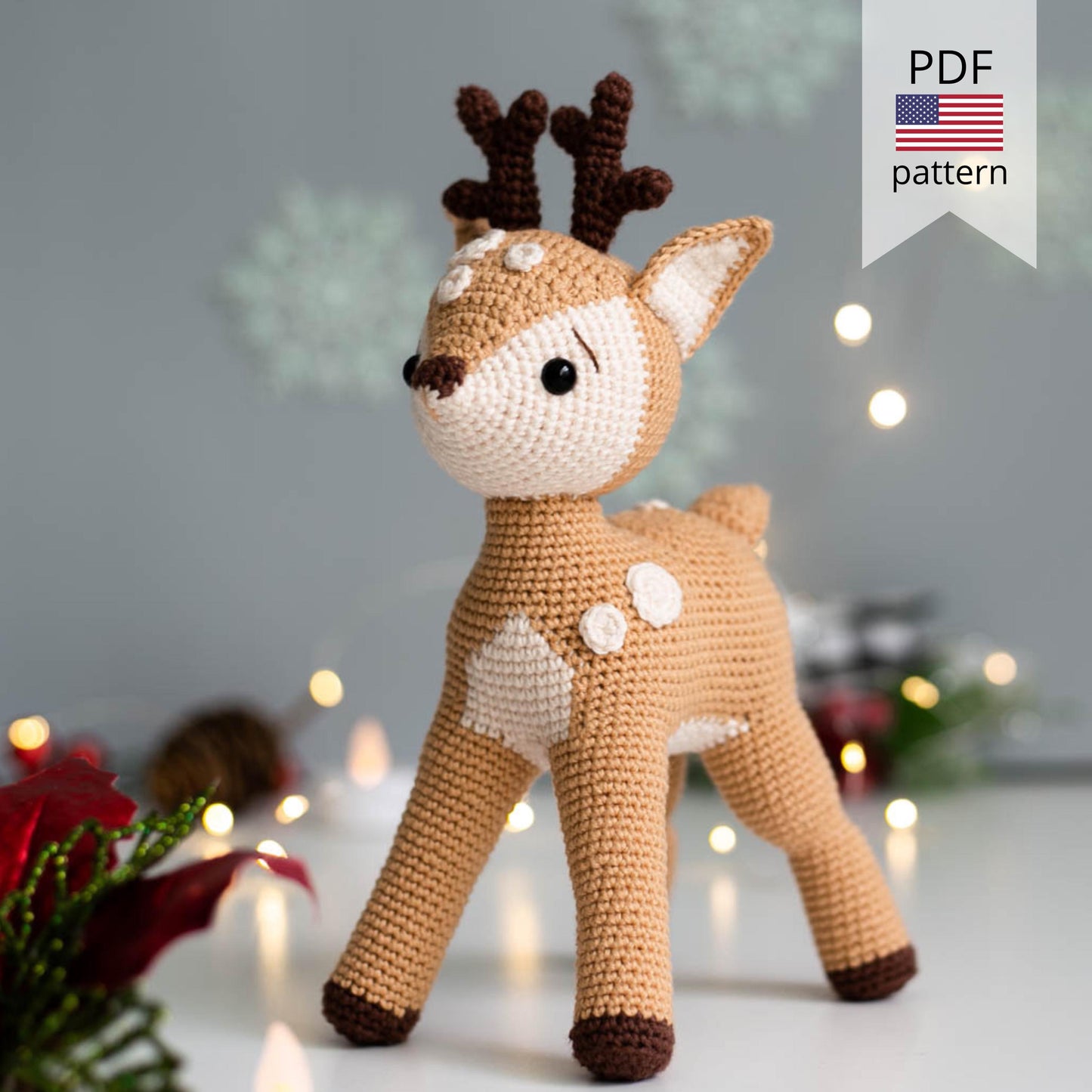 Amigurumi Crochet Fawn. Crochet Pattern in PDF