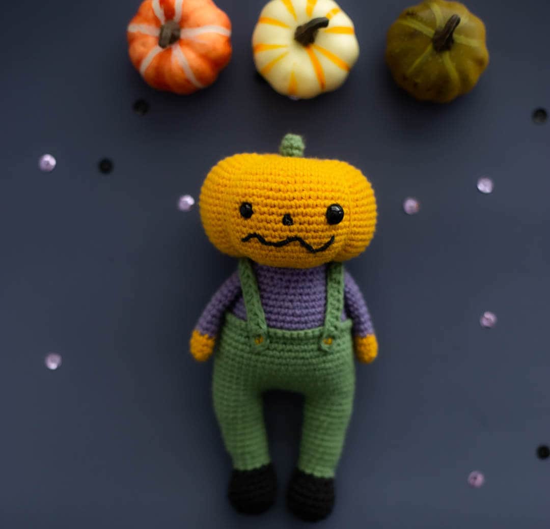 Amigurumi Crochet Halloween Pumpkin. Crochet Pattern in PDF