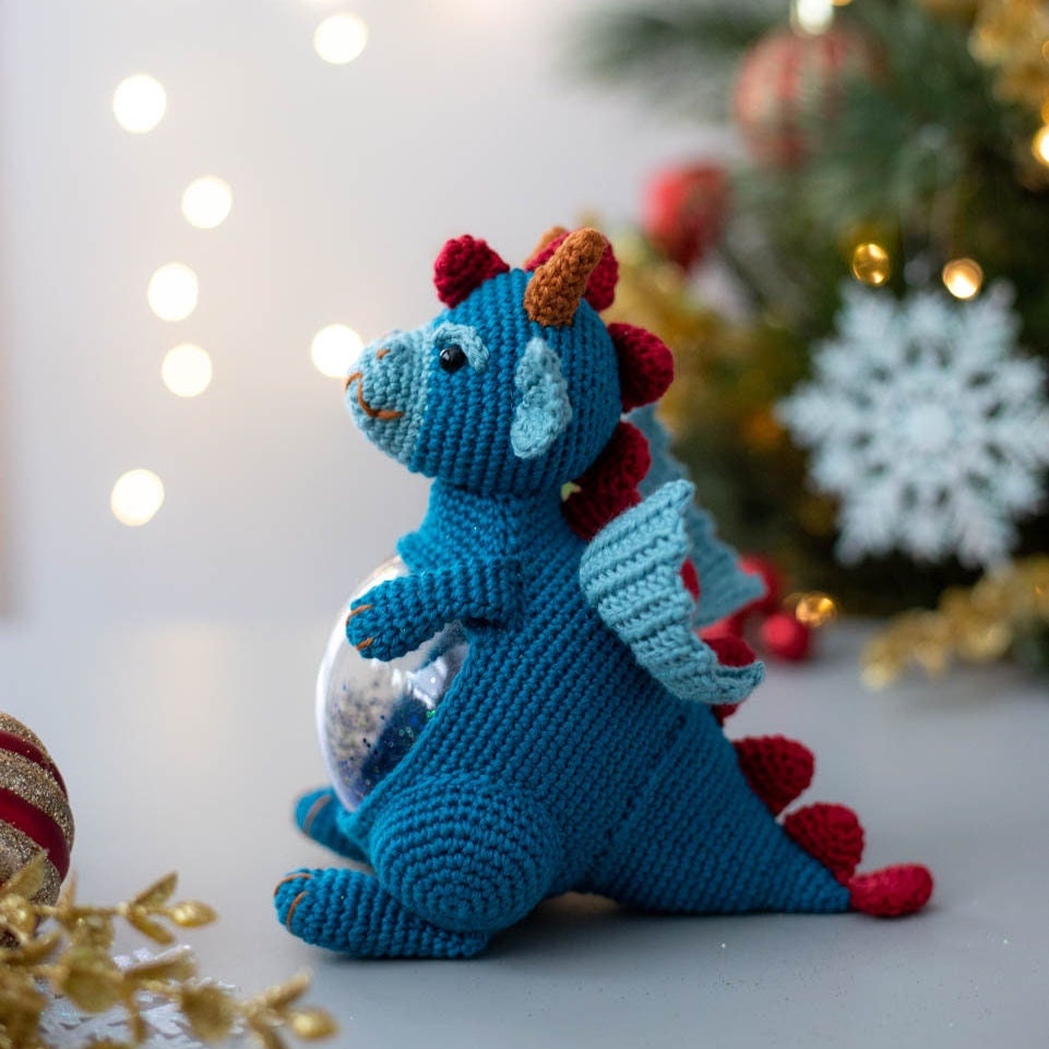 Amigurumi Crochet Christmas Dragon. Crochet Pattern in PDF
