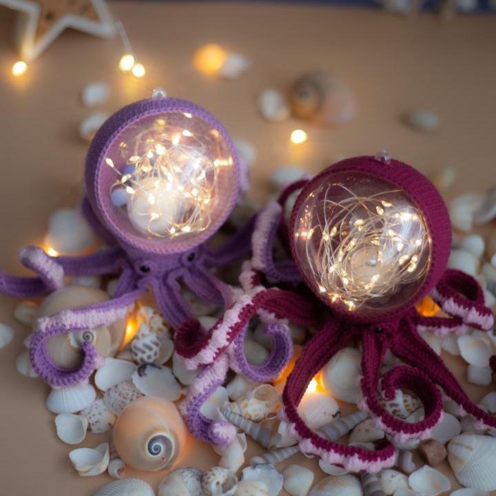 Amigurumi Crochet Octopus. Crochet Night Light. Crochet Pattern in PDF
