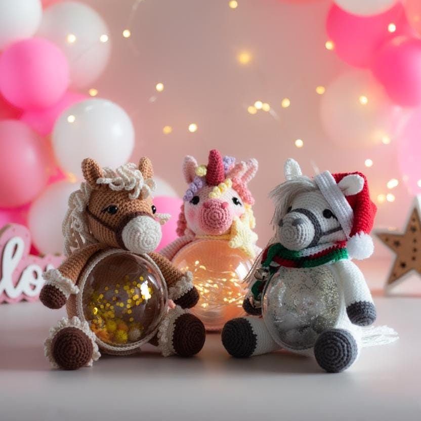 Amigurumi Crochet Horse. Crochet Pattern 3-in-1: Horse, Unicorn & New Year's Horse (PDF)
