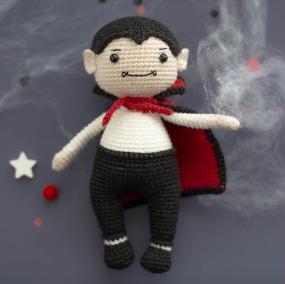 Amigurumi Crochet Halloween Dracula. Crochet Pattern in PDF