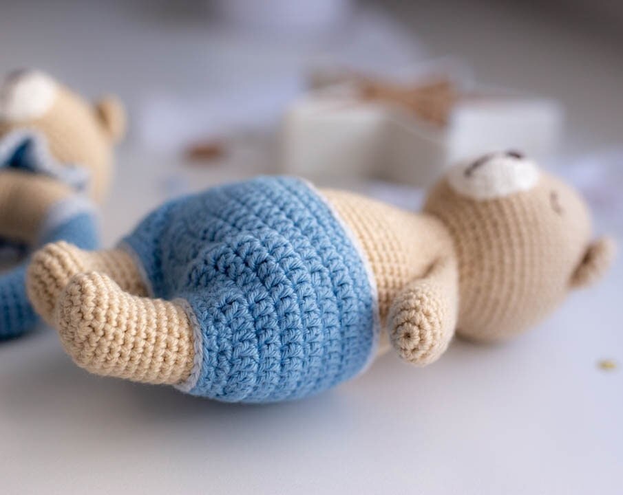 Amigurumi Crochet Bears - Crochet Toy and Rattle. Crochet pattern in PDF