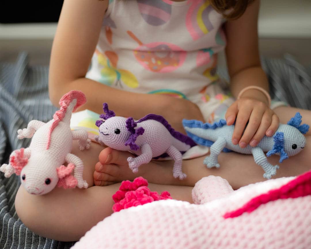 Amigurumi Crochet Axolotl. Crochet Pattern in PDF
