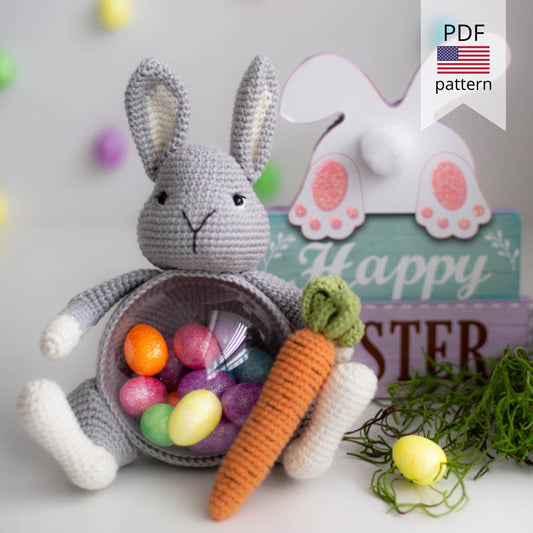 Amigurumi Crochet Easter Bunny. Crochet Pattern in PDF