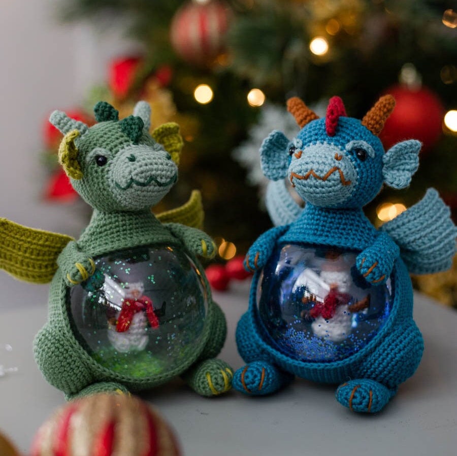 Amigurumi Crochet Christmas Dragon. Crochet Pattern in PDF