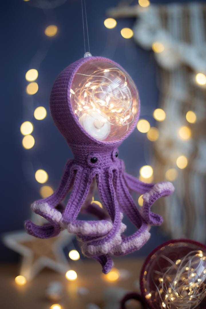 Amigurumi Crochet Octopus. Crochet Night Light. Crochet Pattern in PDF