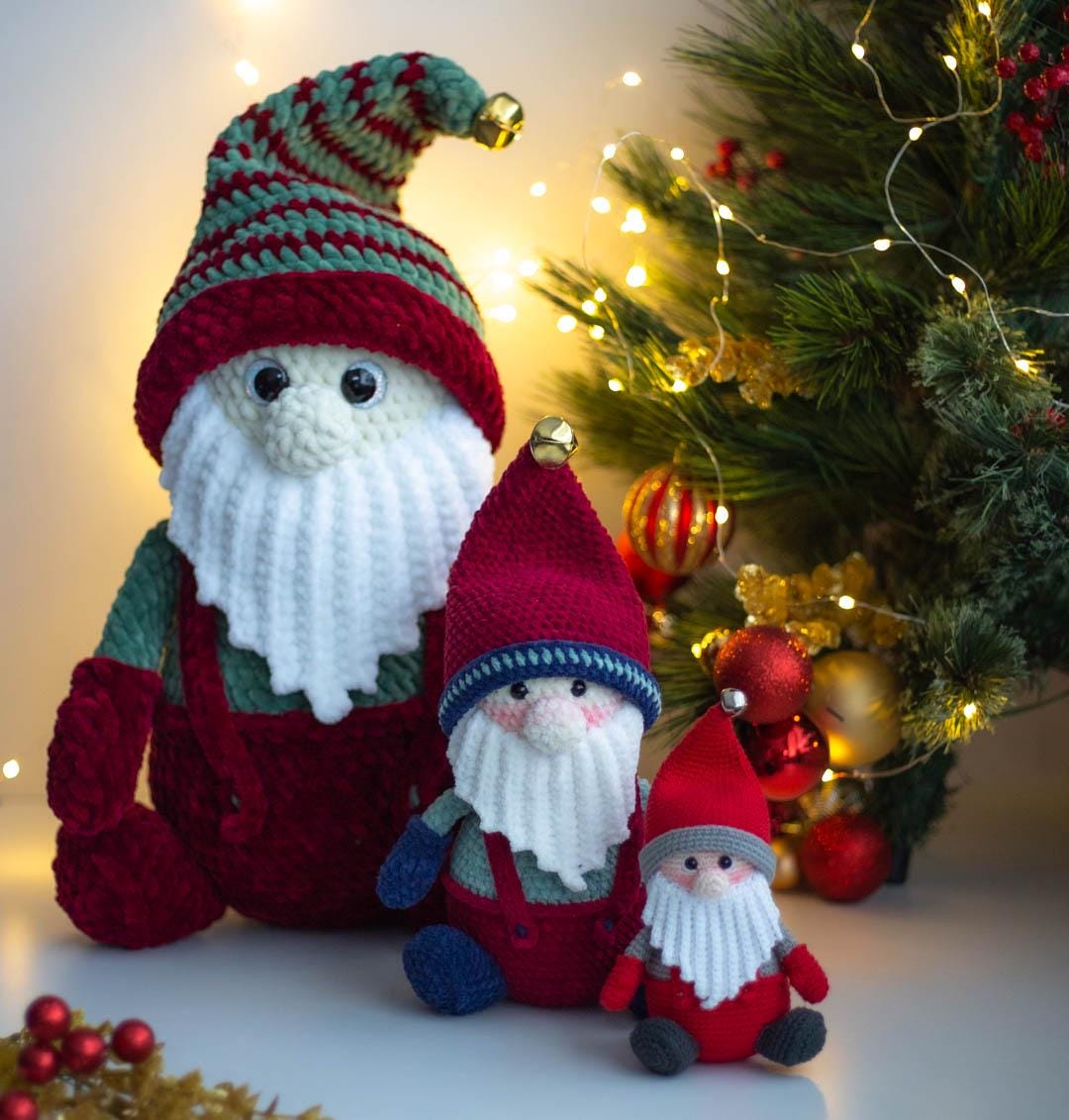 Amigurumi Crochet Christmas Gnome. Crochet Pattern in PDF