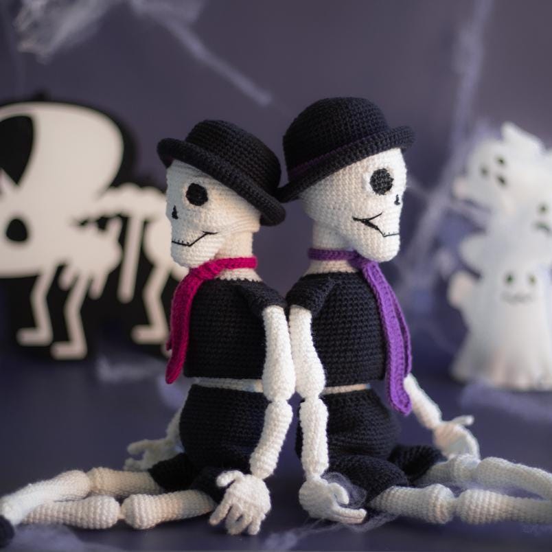 Amigurumi Crochet Halloween Skeleton Pattern. Crochet Pattern in PDF