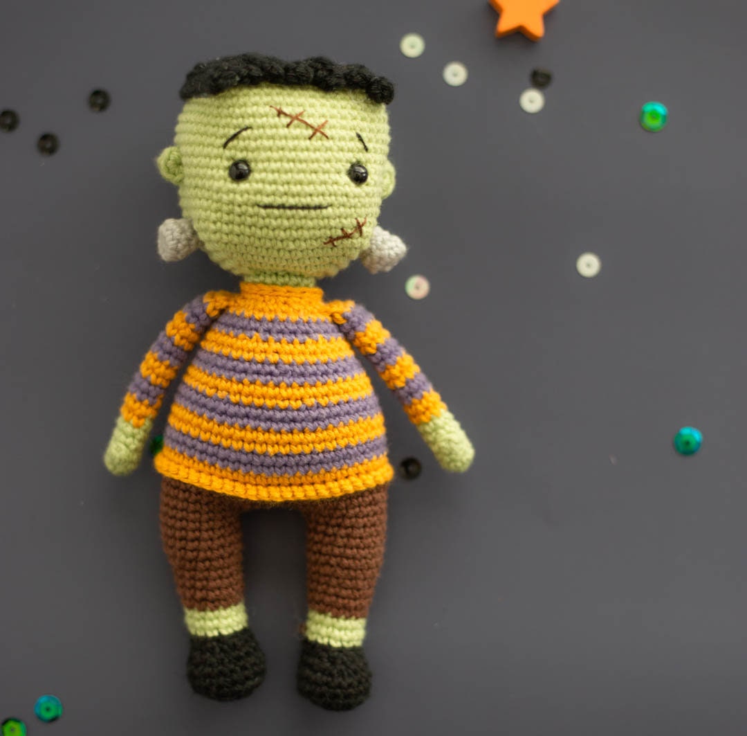 Amigurumi Crochet Halloween Frankenstein. Crochet Pattern in PDF