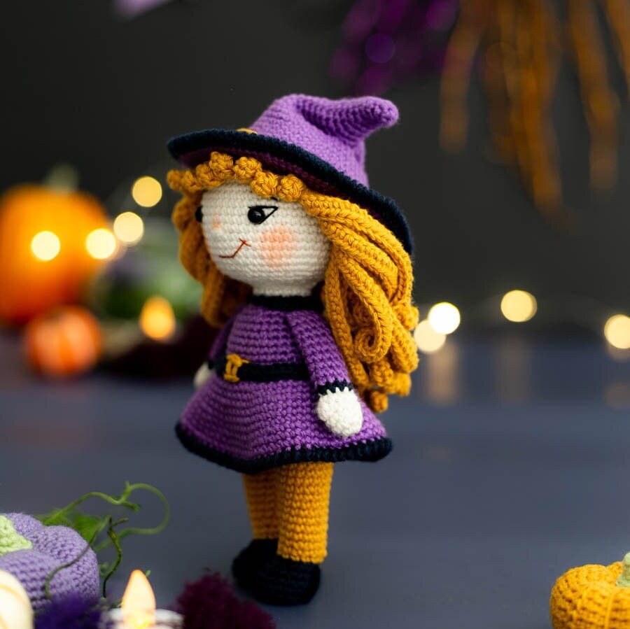 Amigurumi Crochet Halloween Witch. Crochet Pattern in PDF