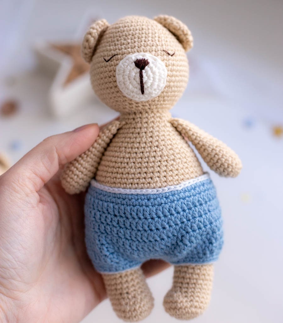 Amigurumi Crochet Bears - Crochet Toy and Rattle. Crochet pattern in PDF