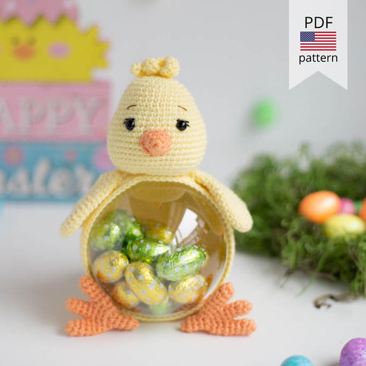 Amigurumi Crochet Easter Chicken. Crochet Pattern in PDF
