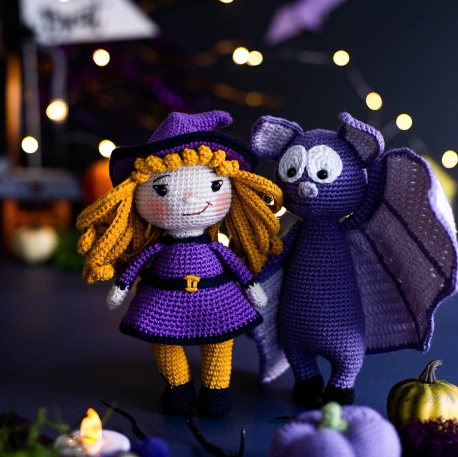 Amigurumi Crochet Halloween Toys - Pumpkin, Wich, Bat, Dracula and  Frankenstein. Crochet Patterns in PDF