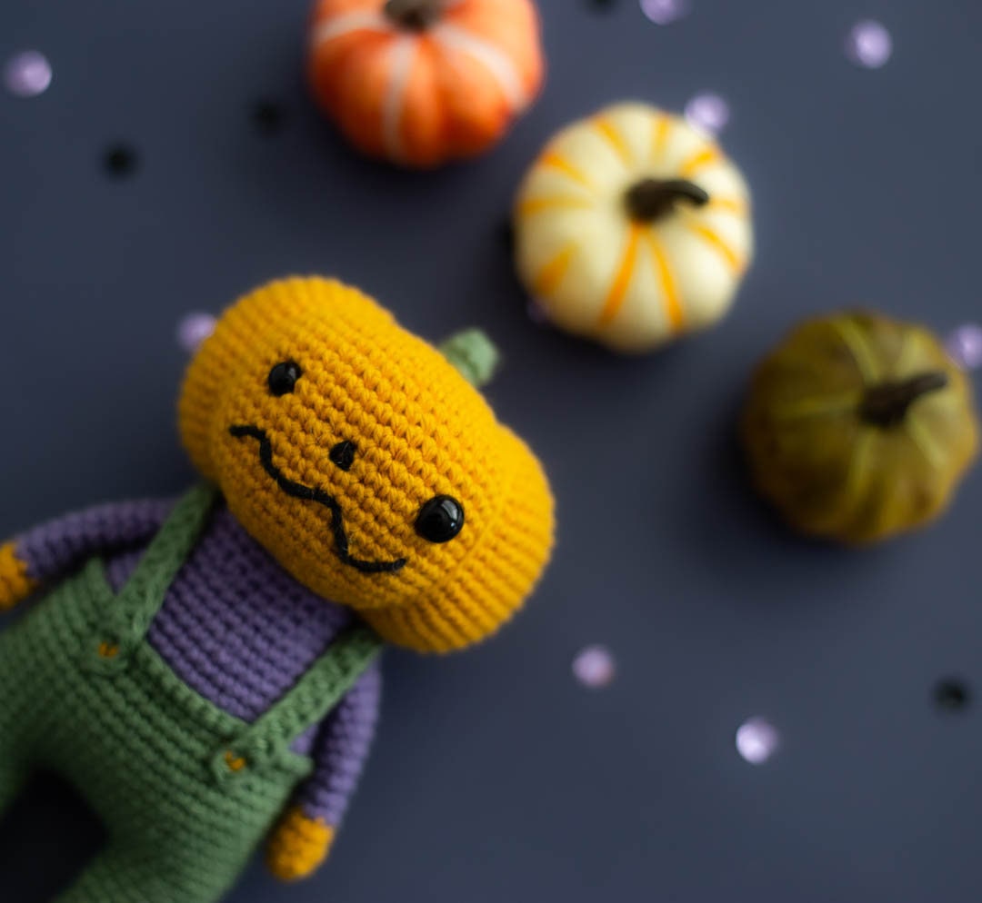 Amigurumi Crochet Halloween Pumpkin. Crochet Pattern in PDF