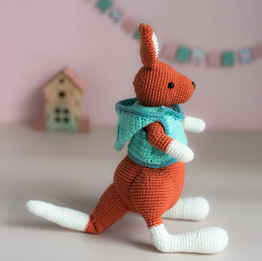 Amigurumi Crochet Kangaroo. Crochet Pattern in PDF