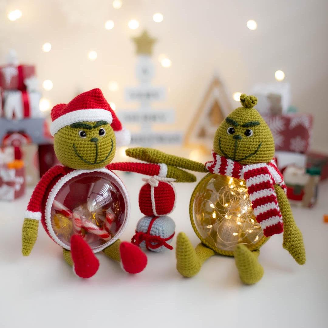 Amigurumi Crochet Christmas Grinch. Crochet Pattern in PDF