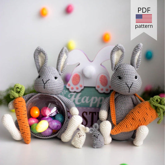 Amigurumi Crochet Easter Bunnies. Crochet Patterns in PDF