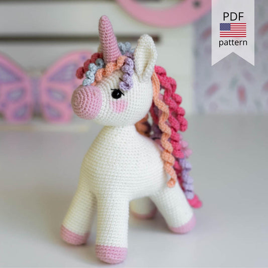 Amigurumi Crochet Unicorn. Crochet Pattern in PDF