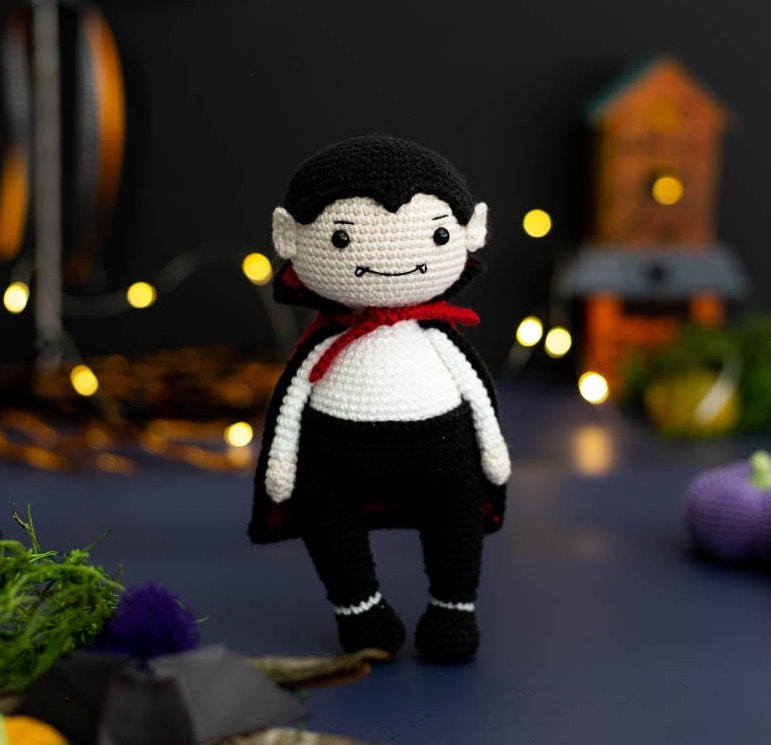 Amigurumi Crochet Halloween Dracula. Crochet Pattern in PDF