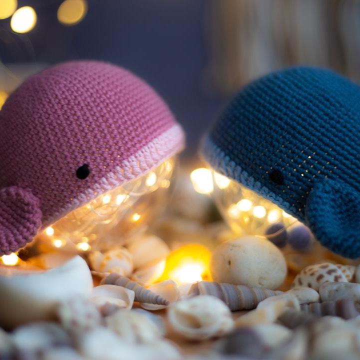 Amigurumi Crochet Whale. Crochet Night Light. Crochet Pattern in PDF