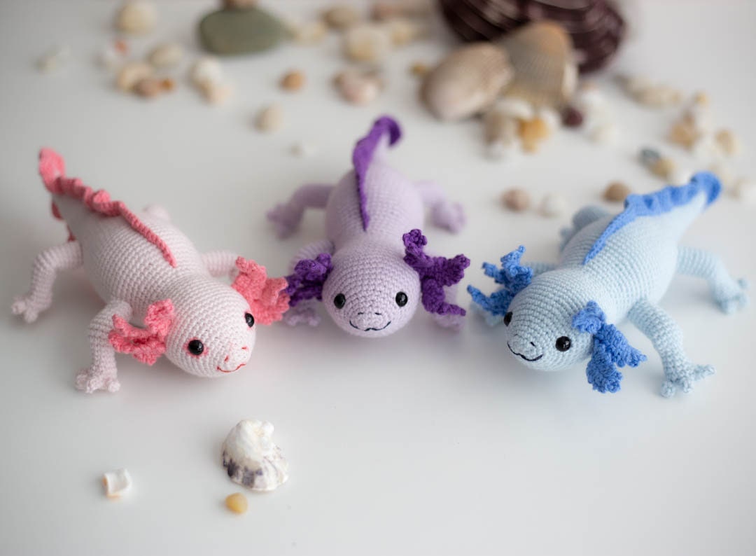 Amigurumi Crochet Axolotl. Crochet Pattern in PDF