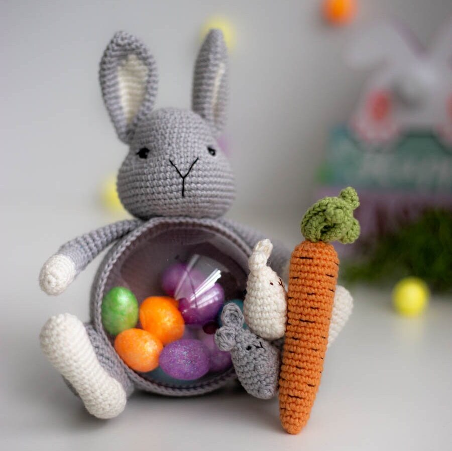Amigurumi Crochet Easter Bunny. Crochet Pattern in PDF