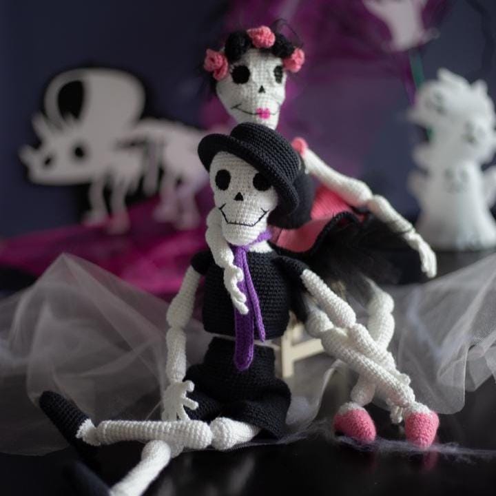Amigurumi Crochet Halloween Skeletons. Crochet Patterns in PDF