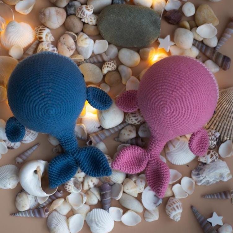 Amigurumi Crochet Whale. Crochet Night Light. Crochet Pattern in PDF