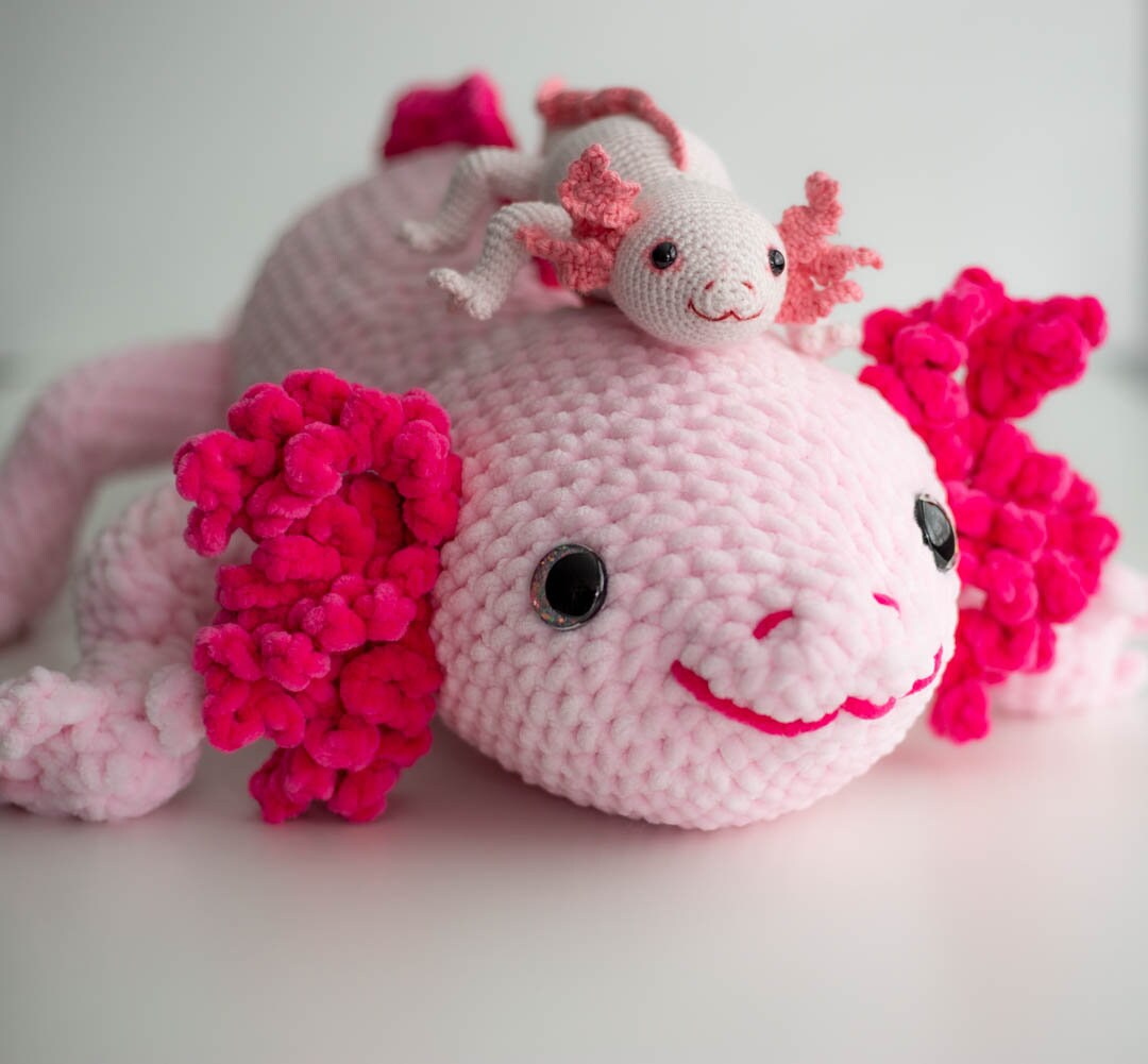 Amigurumi Crochet Axolotl. Crochet Pattern in PDF