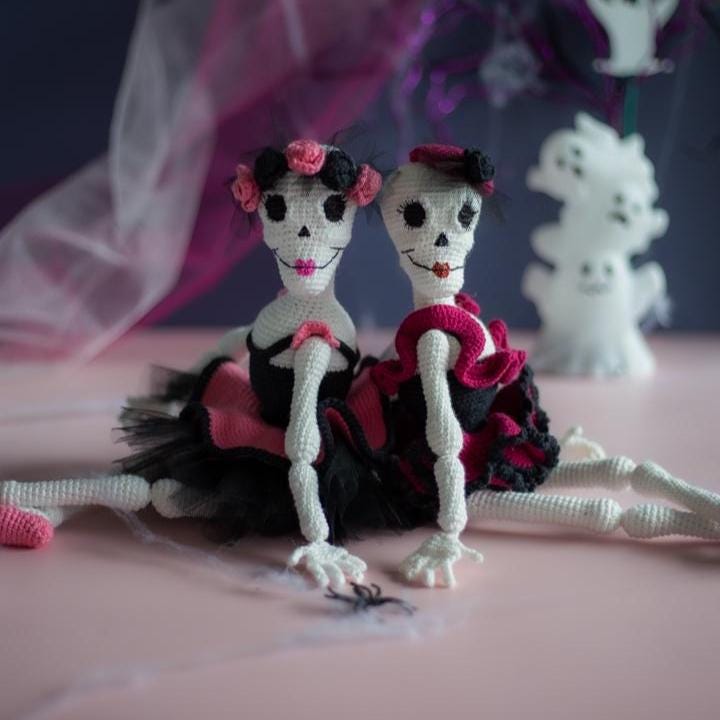 Amigurumi Crochet Halloween Skeleton. Crochet Pattern in PDF