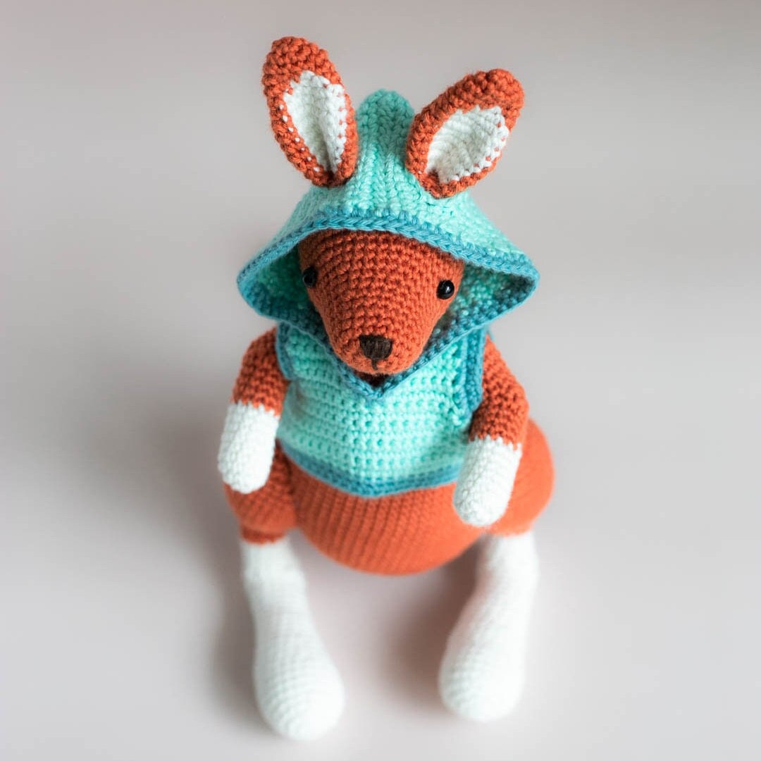 Amigurumi Crochet Kangaroo. Crochet Pattern in PDF
