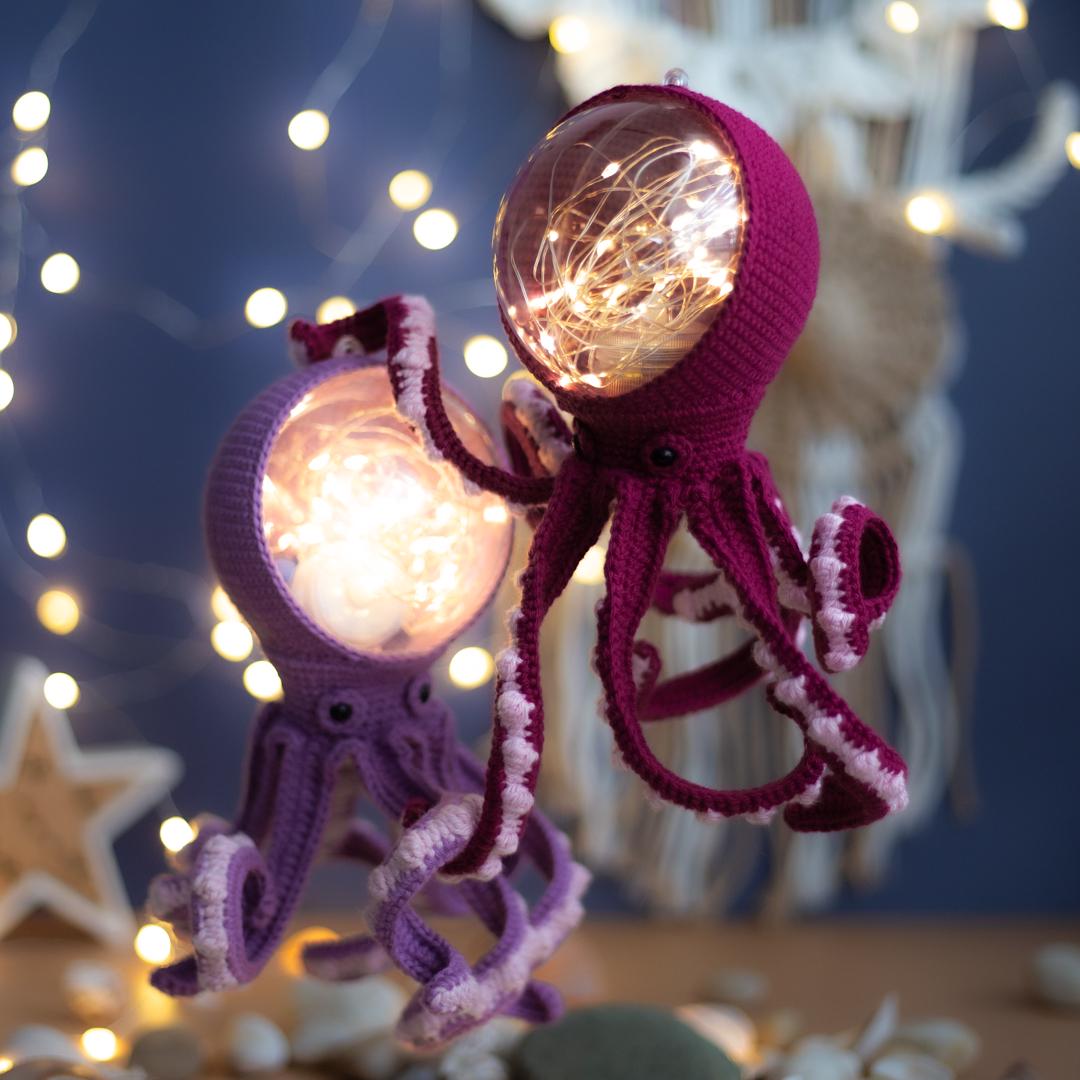 Amigurumi Crochet Octopus. Crochet Night Light. Crochet Pattern in PDF