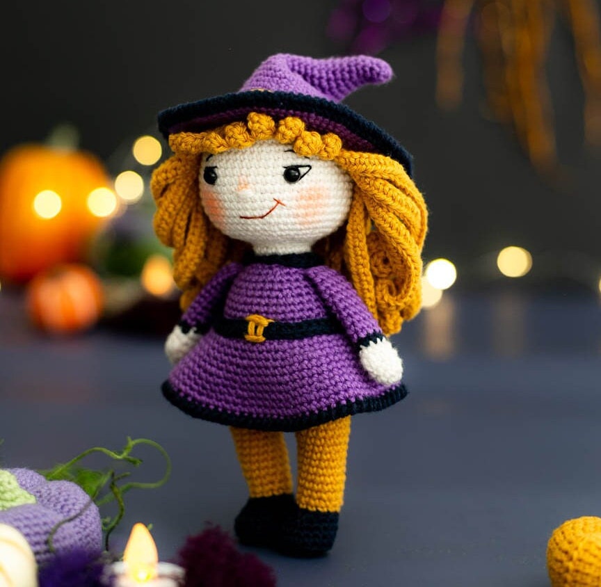 Amigurumi Crochet Halloween Witch. Crochet Pattern in PDF