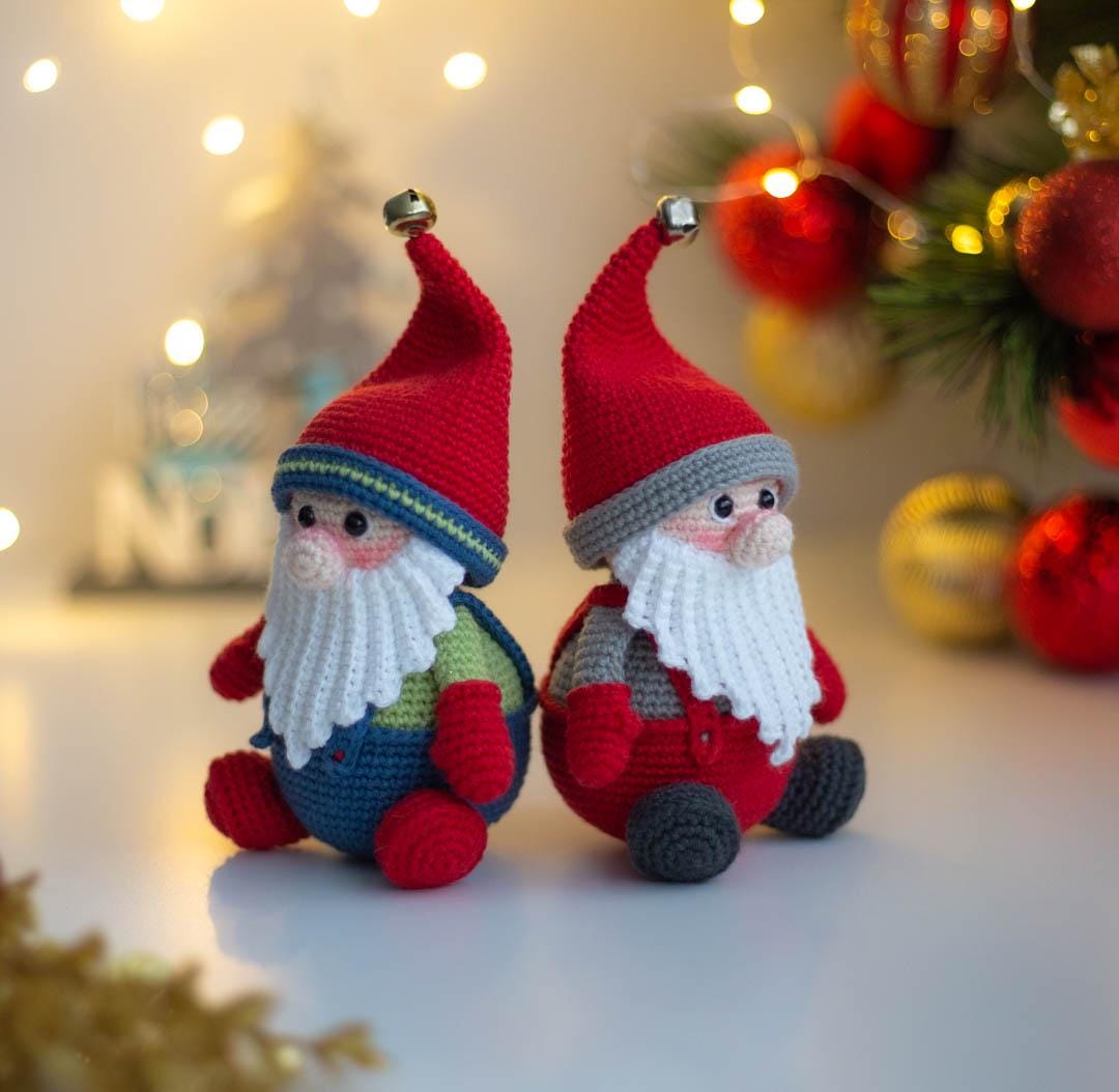 Amigurumi Crochet Christmas Gnome. Crochet Pattern in PDF