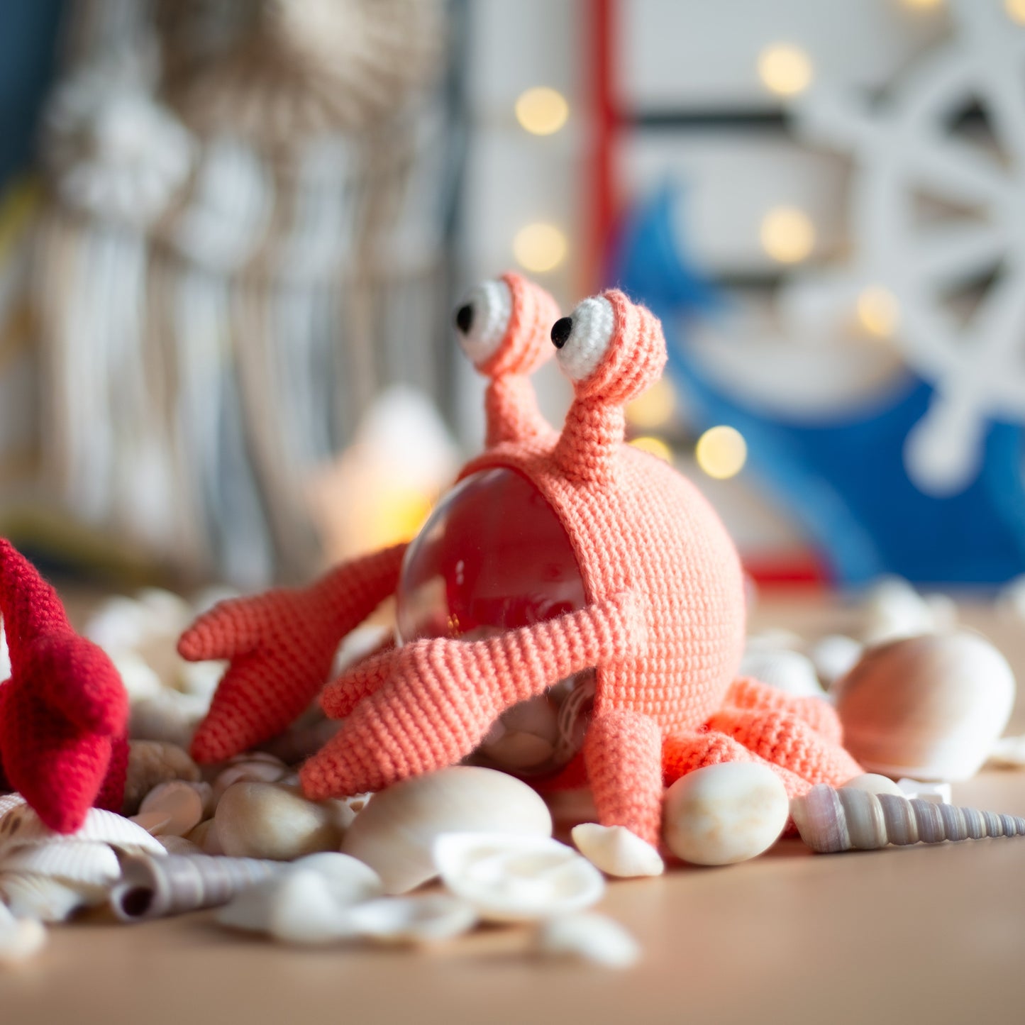 Amigurumi crochet Crab. PDF Pattern for crocheting an original sea creature