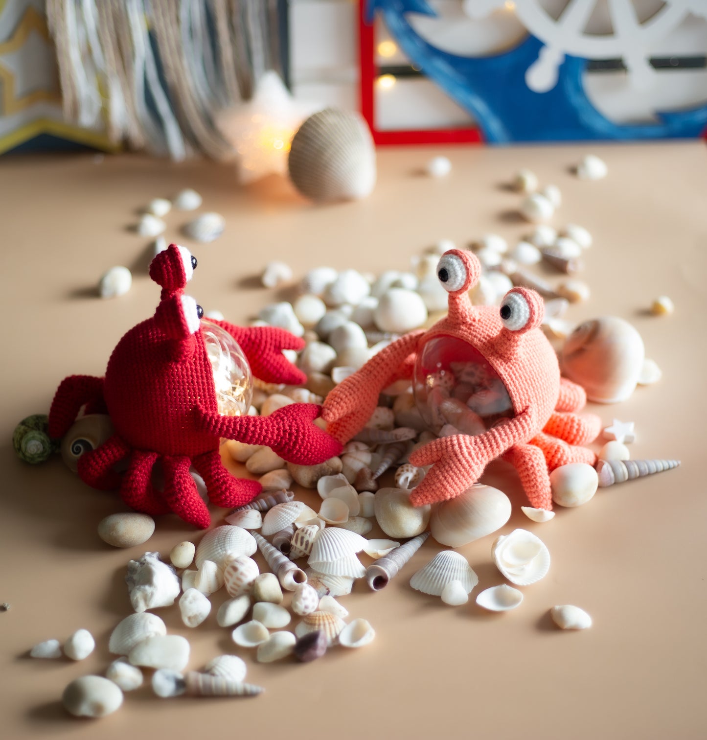 Amigurumi crochet Crab. PDF Pattern for crocheting an original sea creature