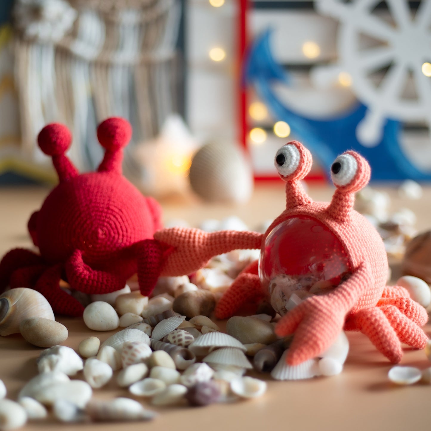 Amigurumi crochet Crab. PDF Pattern for crocheting an original sea creature
