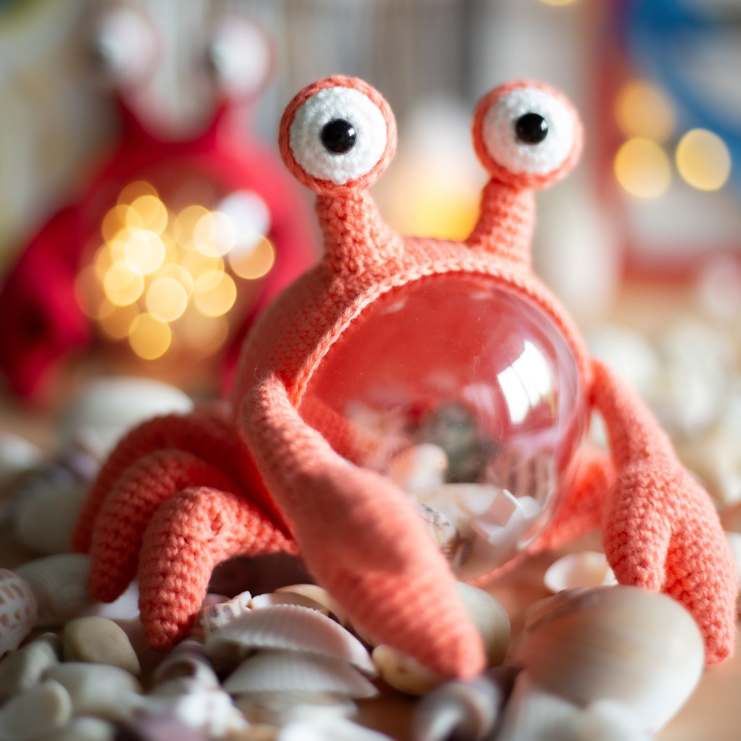 Amigurumi crochet Crab. PDF Pattern for crocheting an original sea creature
