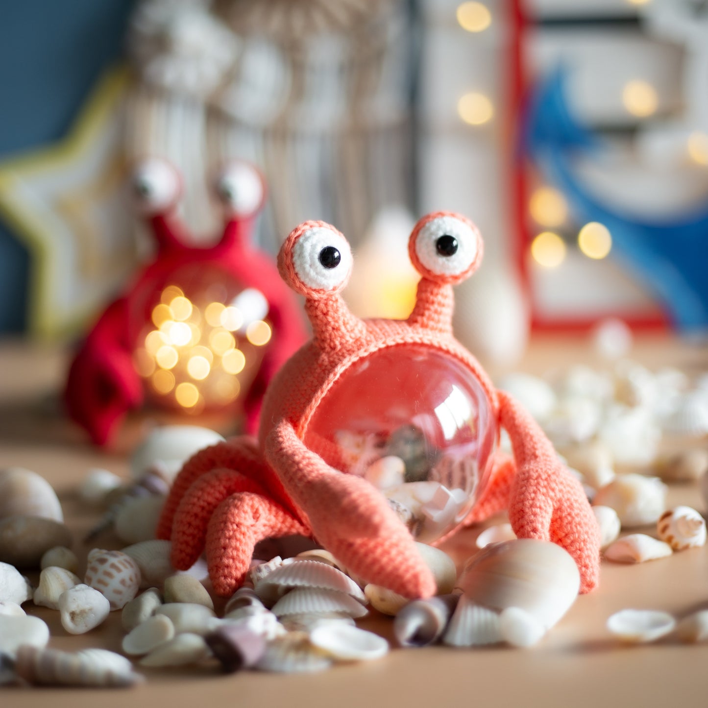 Amigurumi crochet Crab. PDF Pattern for crocheting an original sea creature